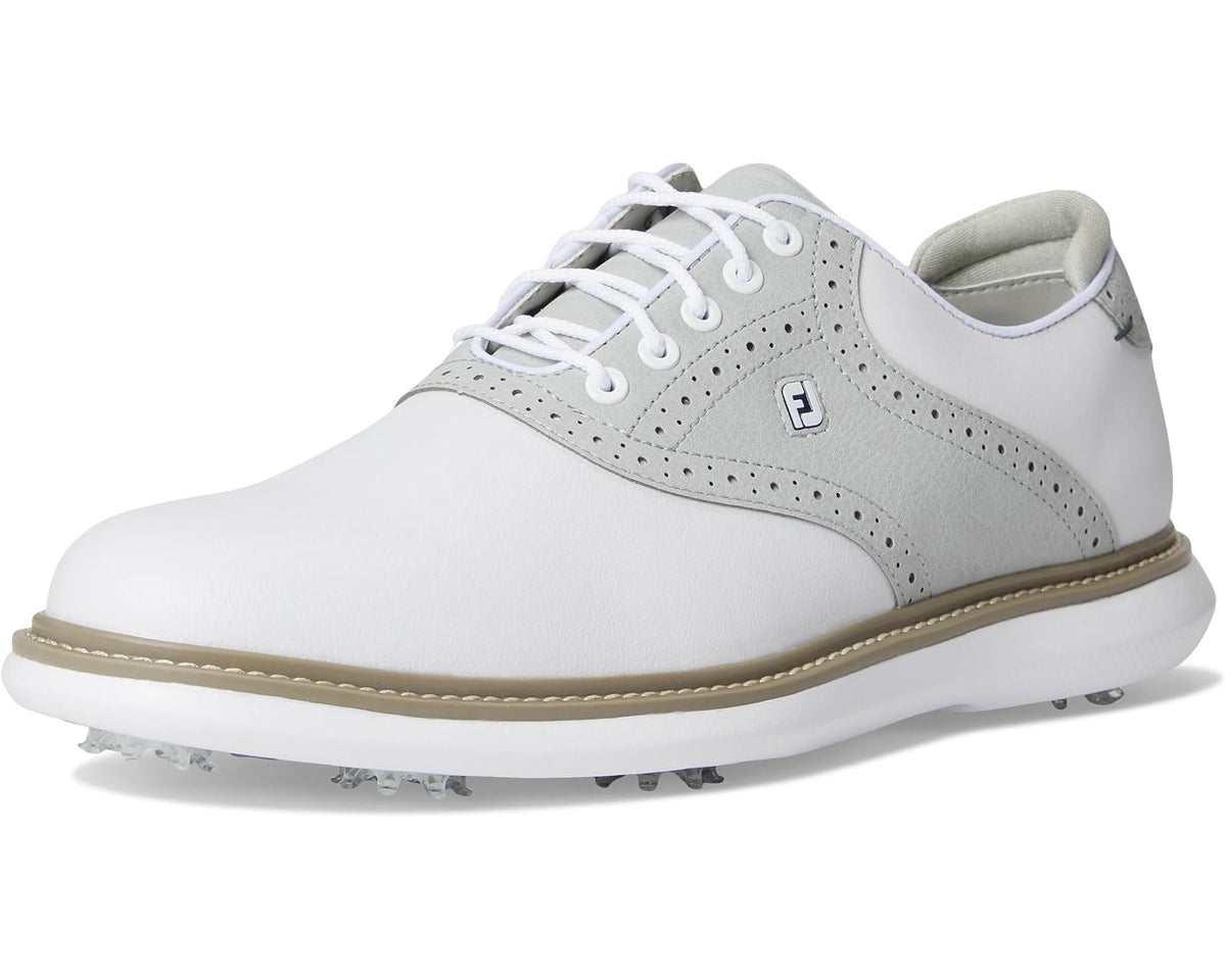 Men's FootJoy Traditions Golf Shoes- Previous Season White/Grey/White - Eurostride