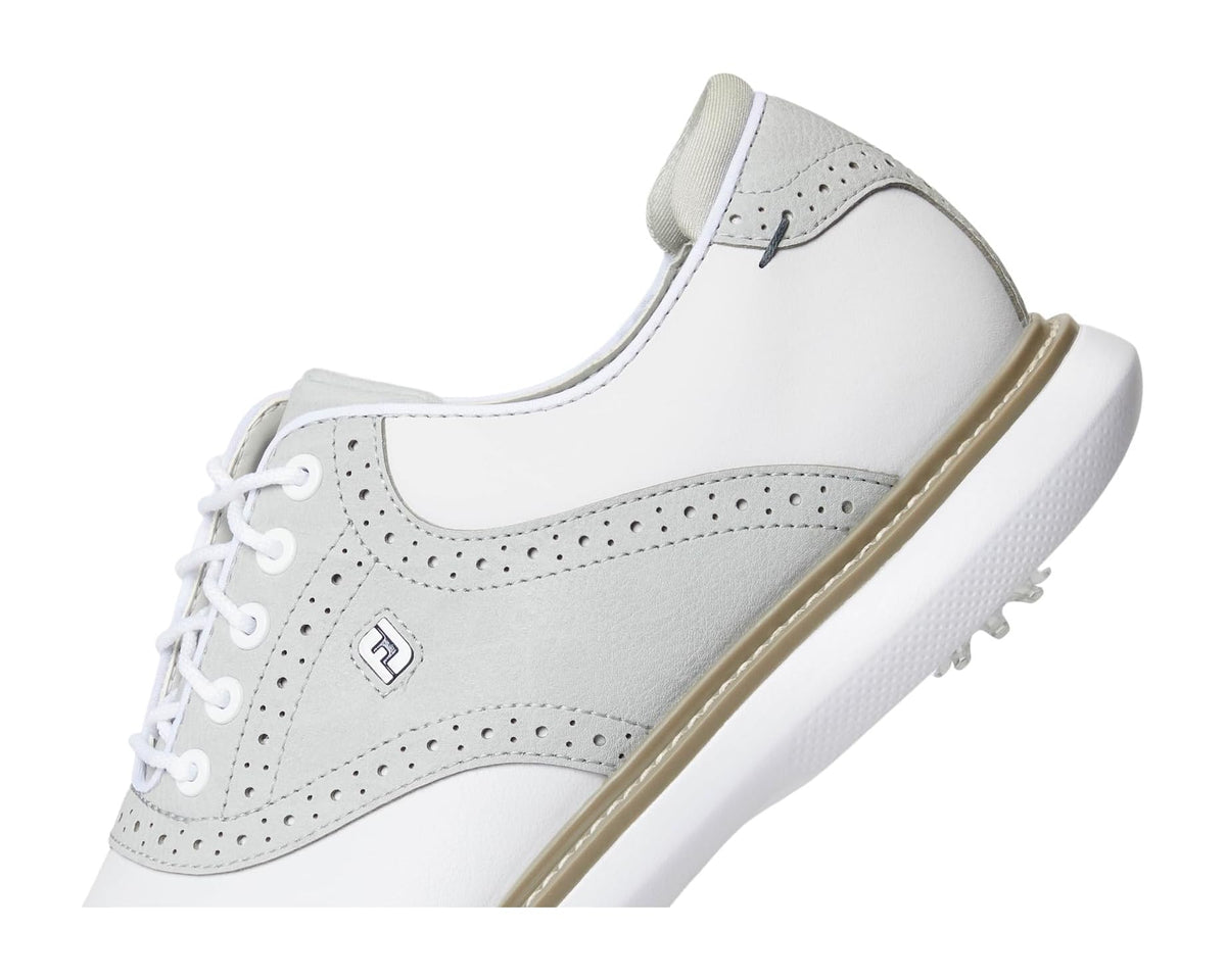 Men's FootJoy Traditions Golf Shoes- Previous Season White/Grey/White - Eurostride