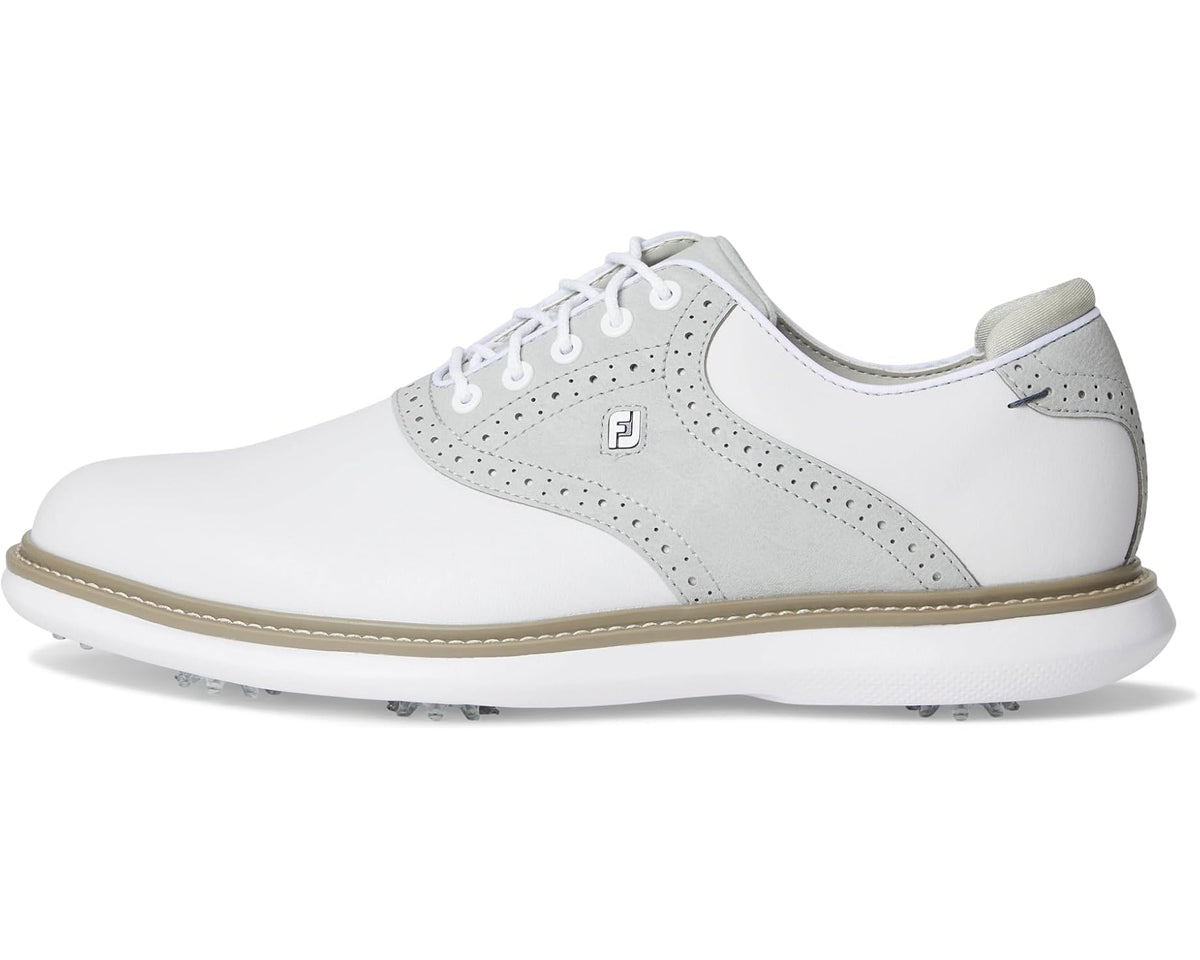 Men's FootJoy Traditions Golf Shoes- Previous Season White/Grey/White - Eurostride