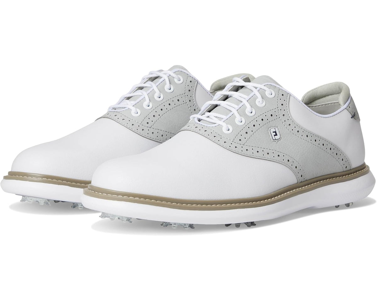 Men's FootJoy Traditions Golf Shoes- Previous Season White/Grey/White - Eurostride