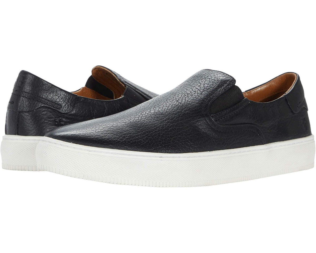 Men's Frye Astor Slip-On Black Crust Veg Tan Tumbled - Eurostride
