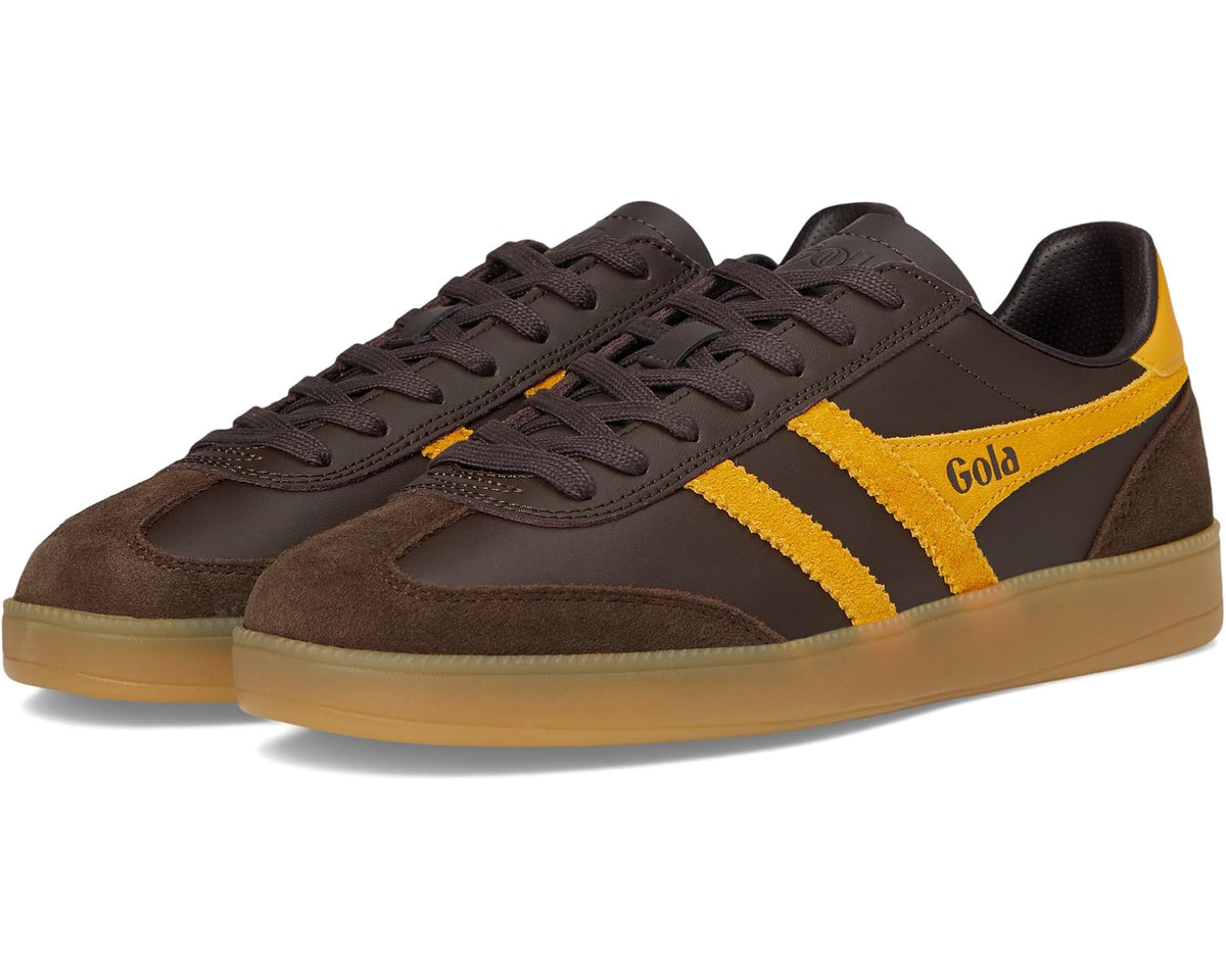 Men's Gola Viper Leather Dark Brown/Sun/Gum - Eurostride