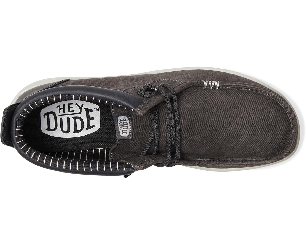 Men's Hey Dude Wally Mid Gripr Vin Classic Black Oyster/Black - Eurostride