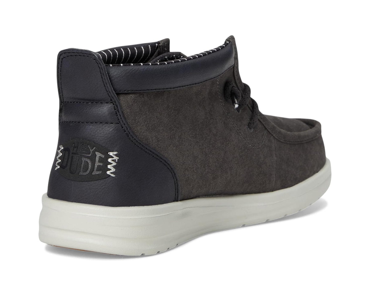 Men's Hey Dude Wally Mid Gripr Vin Classic Black Oyster/Black - Eurostride