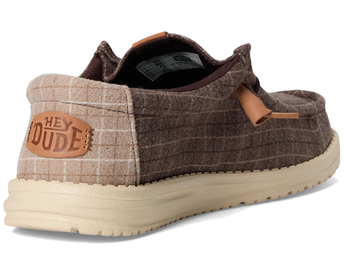 Men's Hey Dude Wally Plaid Corduroy Mole Brown/Multi - Eurostride