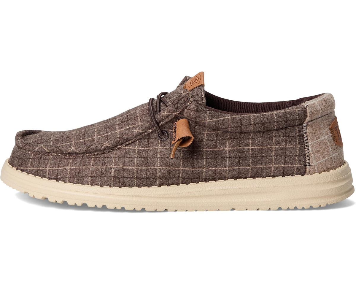 Men's Hey Dude Wally Plaid Corduroy Mole Brown/Multi - Eurostride