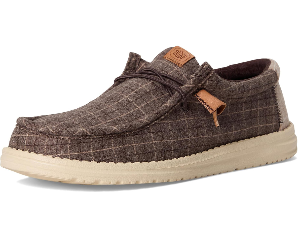 Men's Hey Dude Wally Plaid Corduroy Mole Brown/Multi - Eurostride