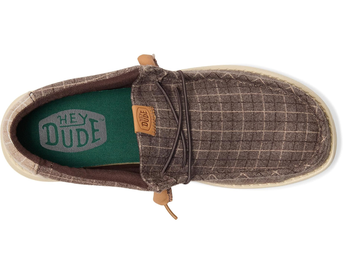 Men's Hey Dude Wally Plaid Corduroy Mole Brown/Multi - Eurostride