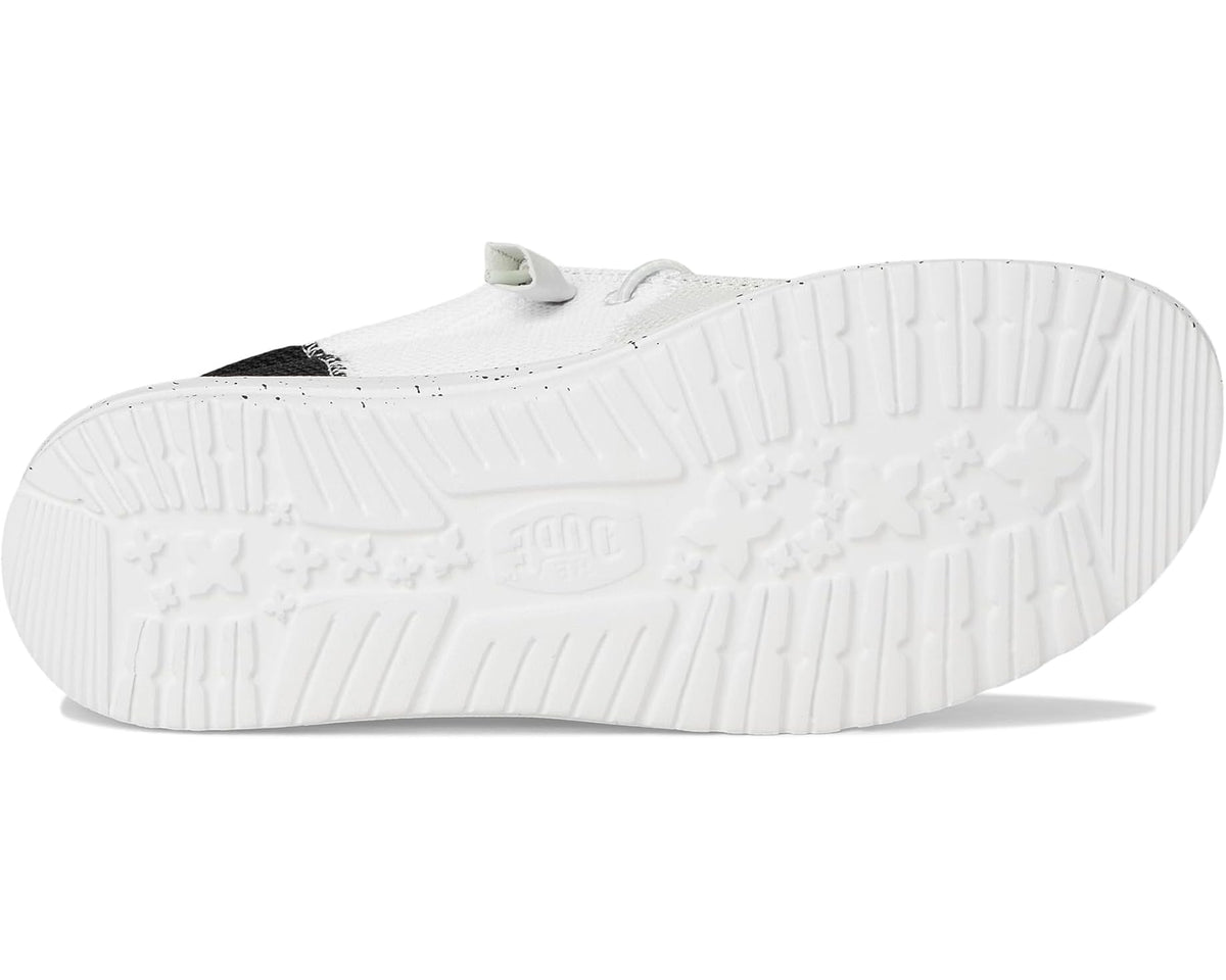 Men's Hey Dude Wally Tri Varsity Mesh White/Black - Eurostride