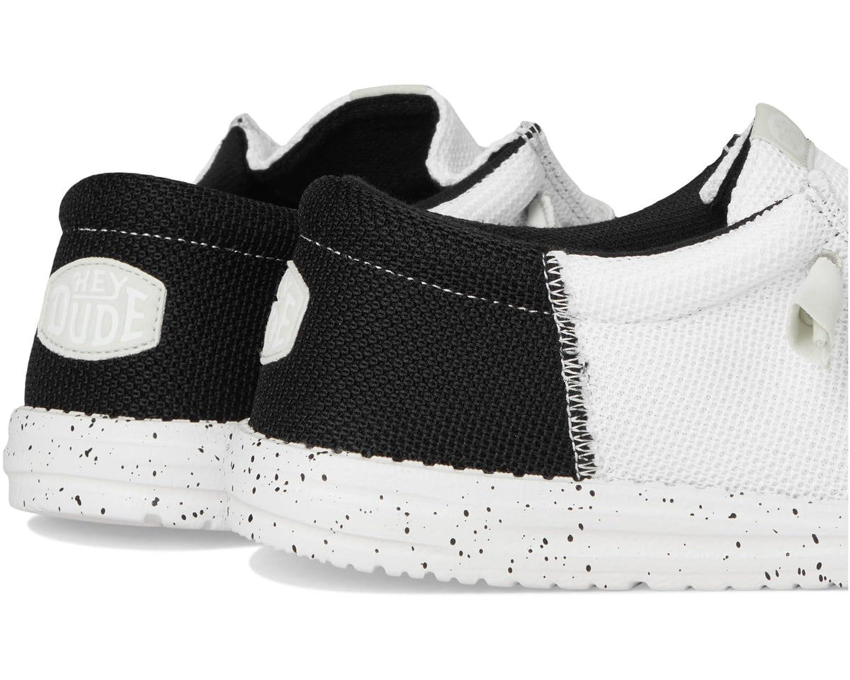 Men's Hey Dude Wally Tri Varsity Mesh White/Black - Eurostride
