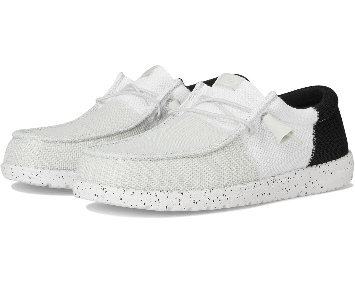 Men's Hey Dude Wally Tri Varsity Mesh White/Black - Eurostride