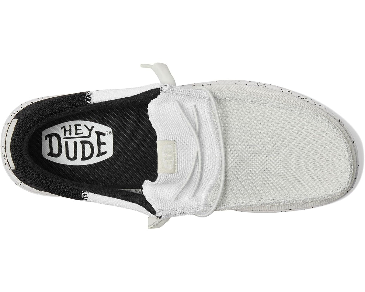 Men's Hey Dude Wally Tri Varsity Mesh White/Black - Eurostride
