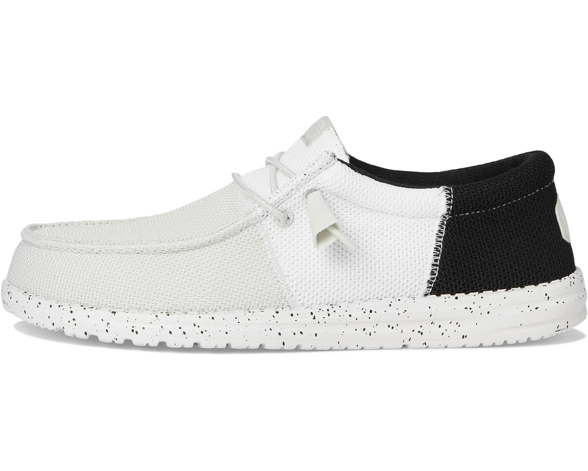 Men's Hey Dude Wally Tri Varsity Mesh White/Black - Eurostride