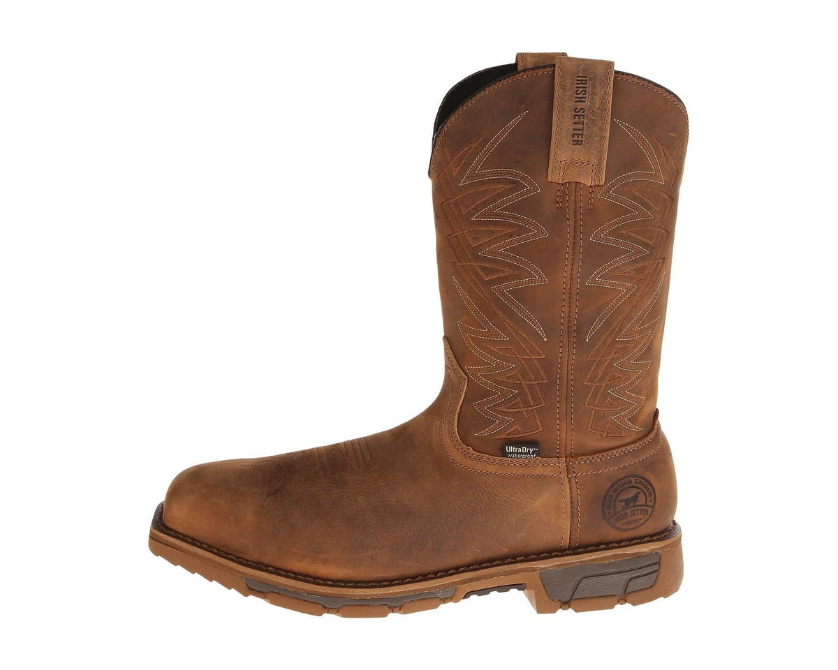 Men's Irish Setter Marshall 11 Waterproof Steel-Toe Pull-On Brown Leather - Eurostride