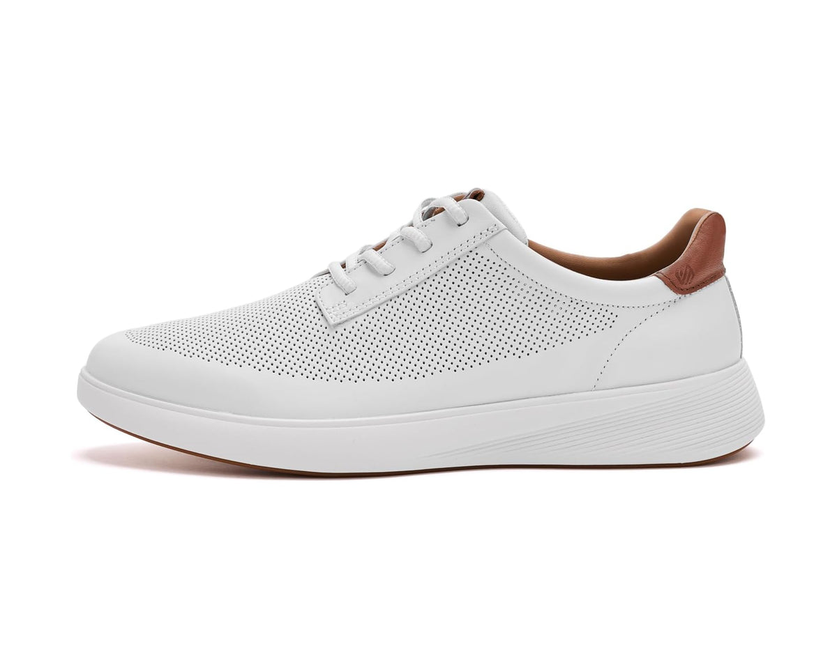 Men's Johnston & Murphy Ackerson Perfed Plain Toe White Full Grain - Eurostride