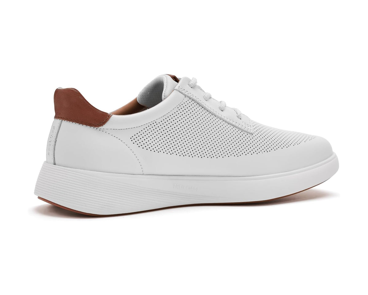 Men's Johnston & Murphy Ackerson Perfed Plain Toe White Full Grain - Eurostride