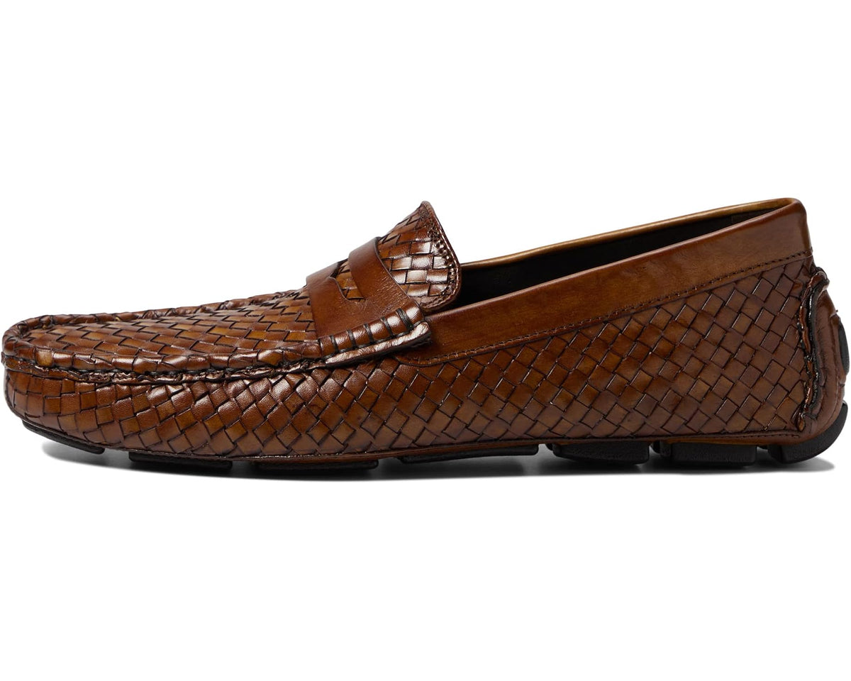 Men's Johnston & Murphy Collection Dayton Woven Penny Brown Italian Calfskin - Eurostride