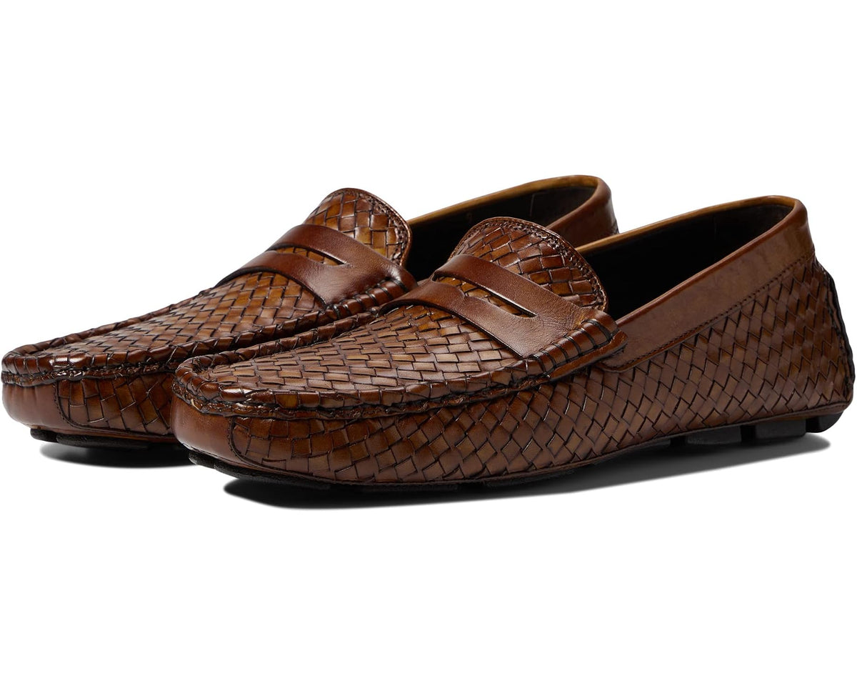 Men's Johnston & Murphy Collection Dayton Woven Penny Brown Italian Calfskin - Eurostride