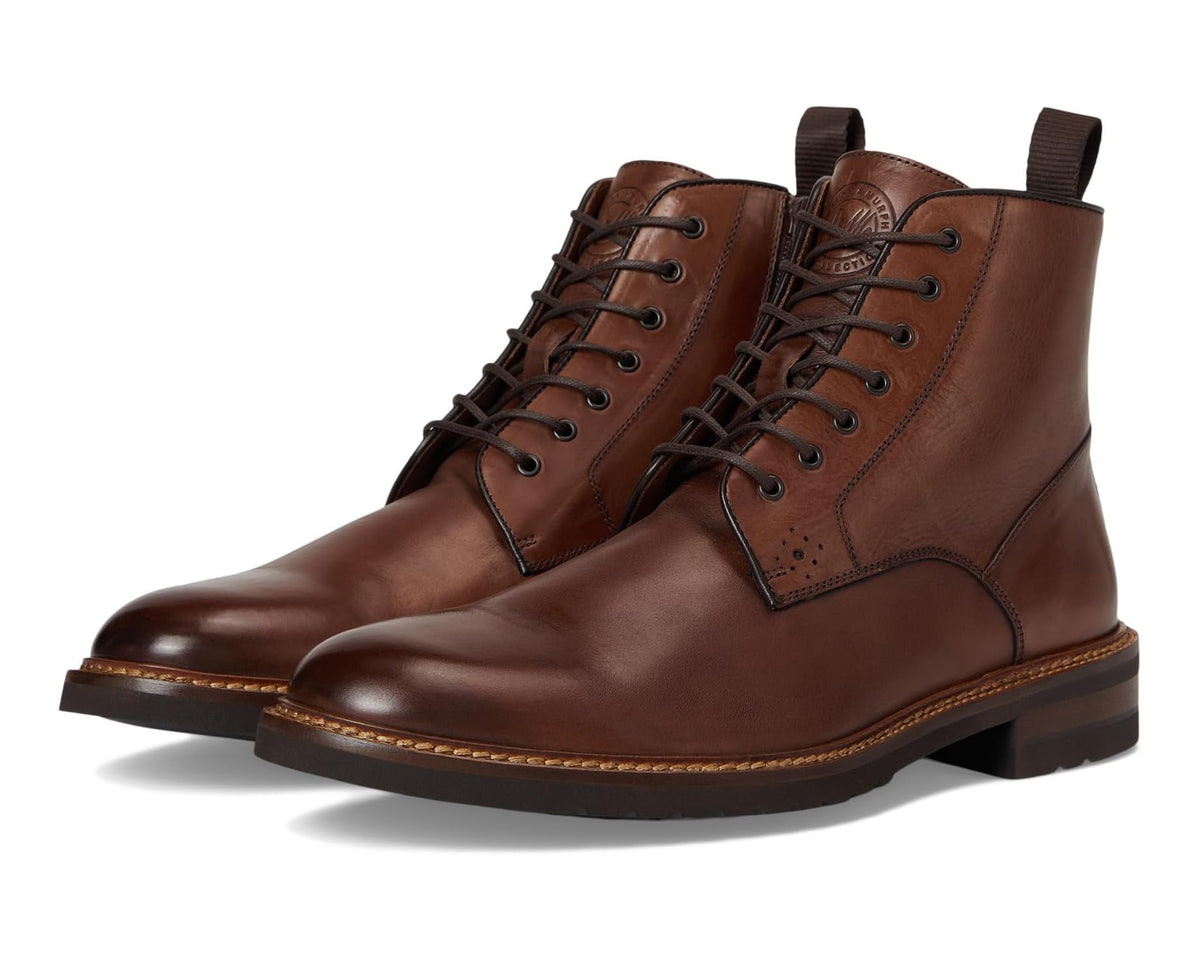 Men's Johnston & Murphy Collection Hartford Plain Toe Boots Tan Italian Calfskin - Eurostride