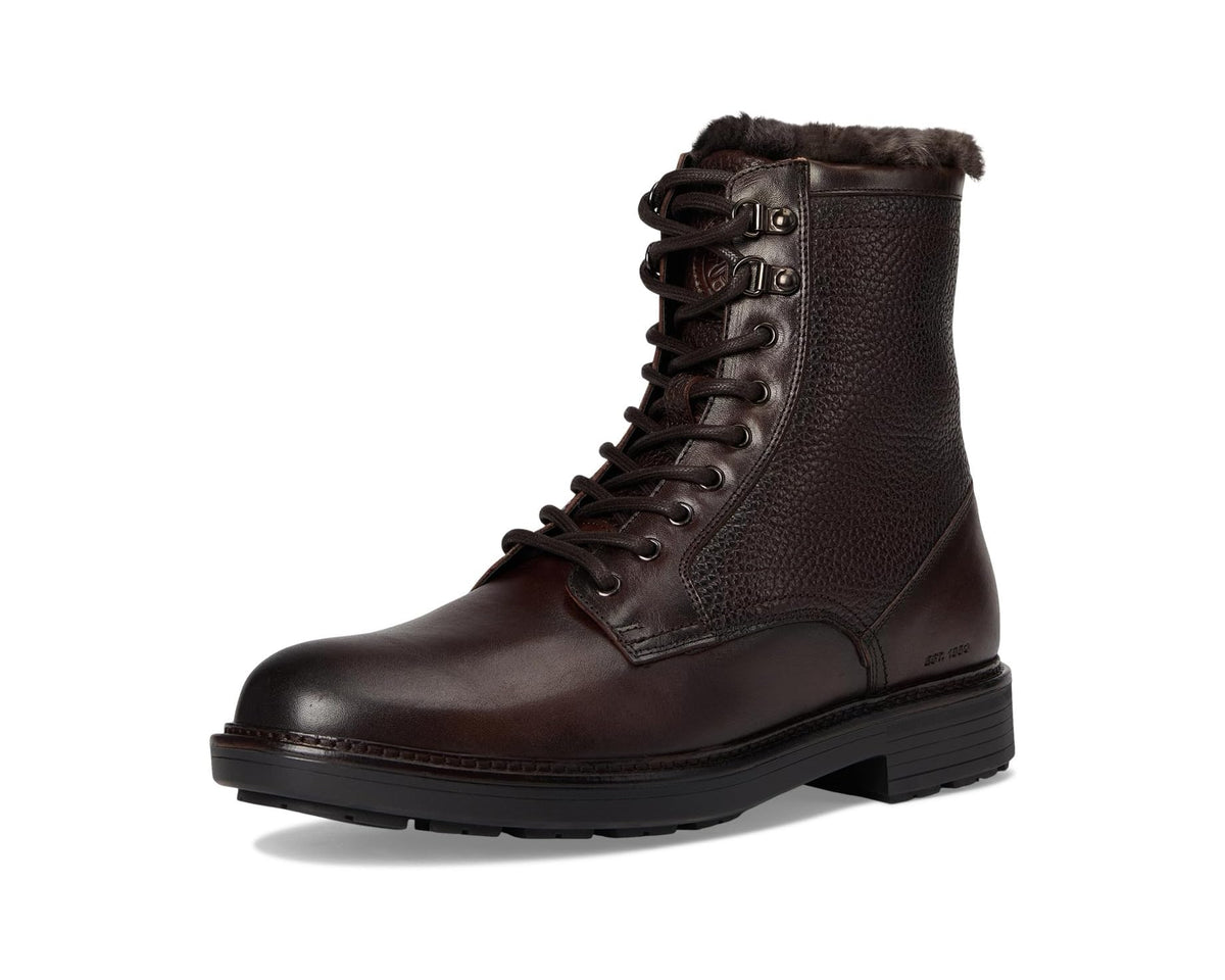 Men's Johnston & Murphy Collection Latham Plain Toe Shearling Boots Dark Brown European Calfskin/Shearling - Eurostride