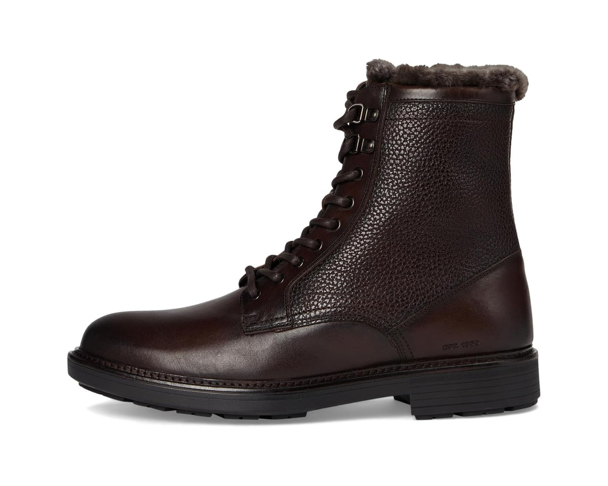 Men's Johnston & Murphy Collection Latham Plain Toe Shearling Boots Dark Brown European Calfskin/Shearling - Eurostride