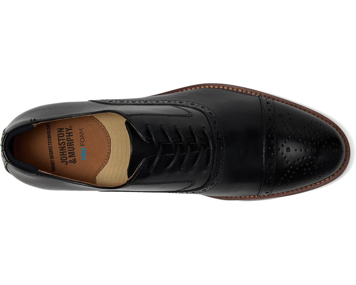 Men's Johnston & Murphy Conard 2.0 Cap Toe Black Full Grain - Eurostride