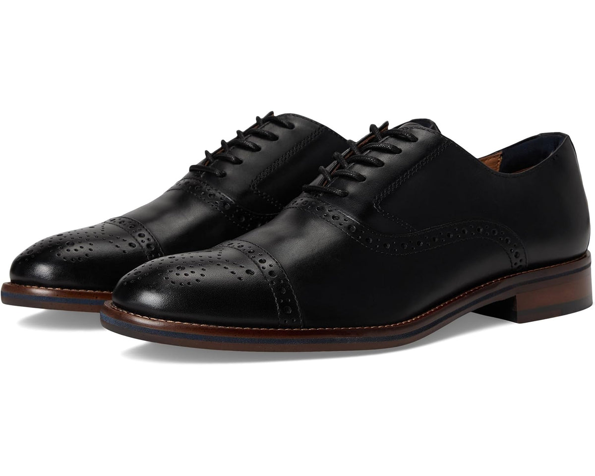 Men's Johnston & Murphy Conard 2.0 Cap Toe Black Full Grain - Eurostride