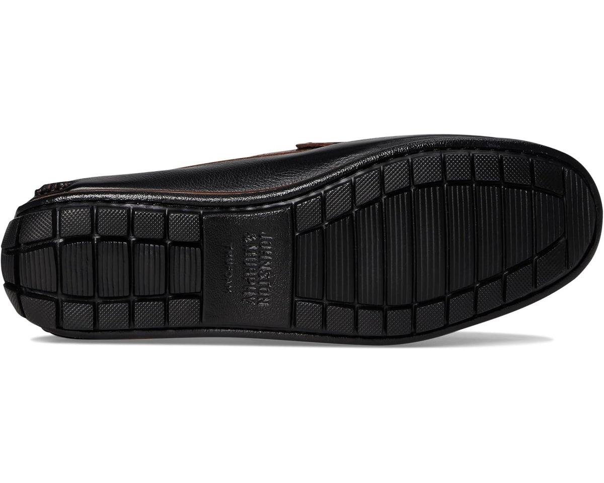 Men's Johnston & Murphy Cort 2.0 Penny Black Full Grain/Dark Brown Croc Embossed Full Grain - Eurostride