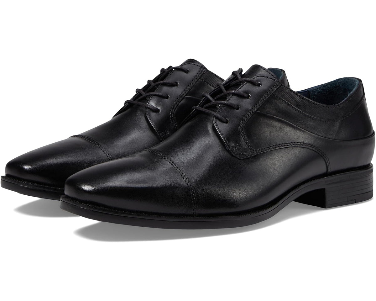 Men's Johnston & Murphy Gibbons Cap Toe Black Full Grain - Eurostride