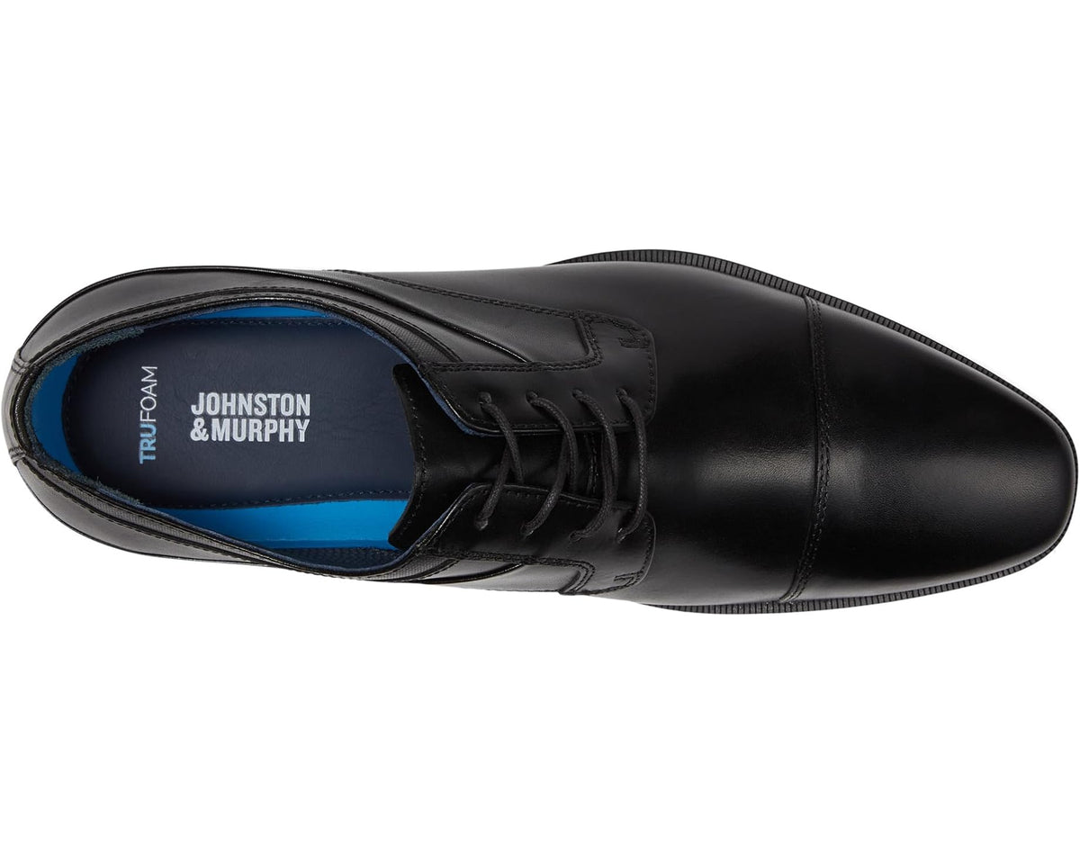 Men's Johnston & Murphy Gibbons Cap Toe Black Full Grain - Eurostride