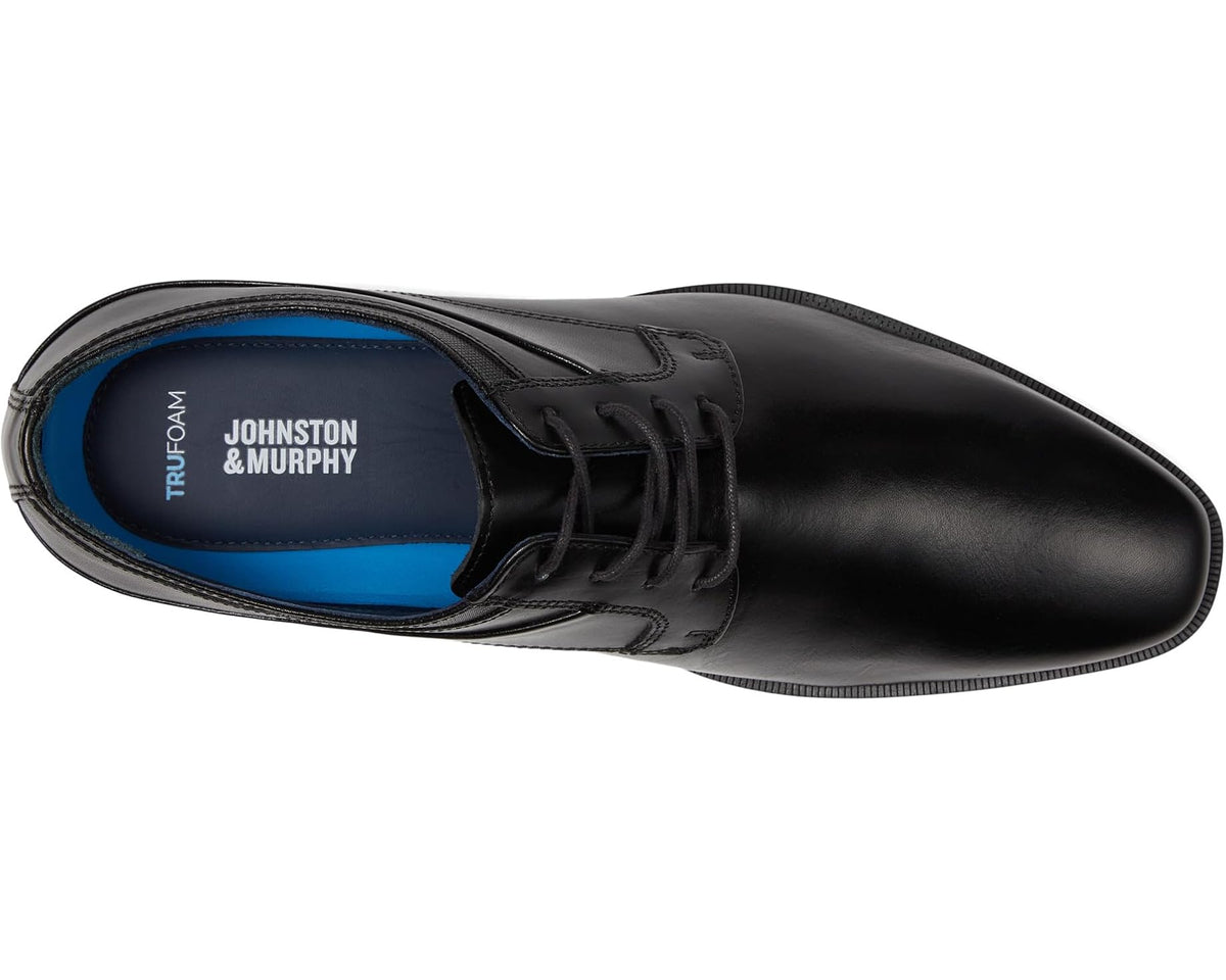 Men's Johnston & Murphy Gibbons Plain Toe Black Full Grain - Eurostride