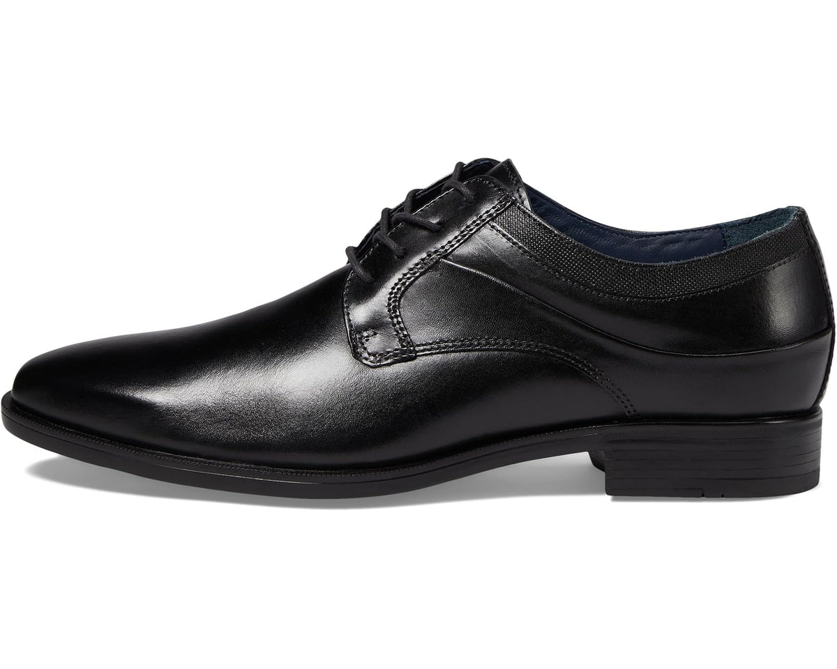 Men's Johnston & Murphy Gibbons Plain Toe Black Full Grain - Eurostride