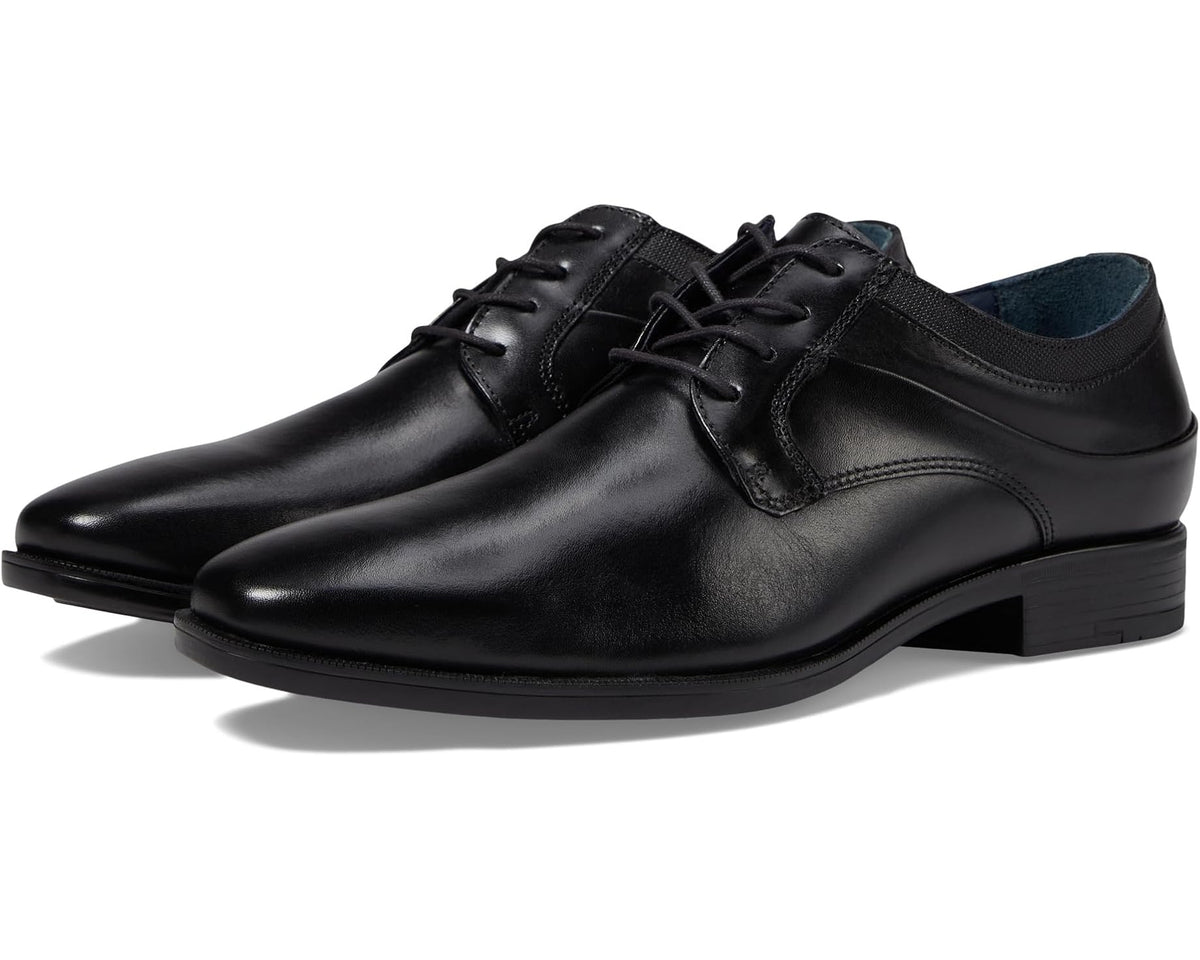 Men's Johnston & Murphy Gibbons Plain Toe Black Full Grain - Eurostride