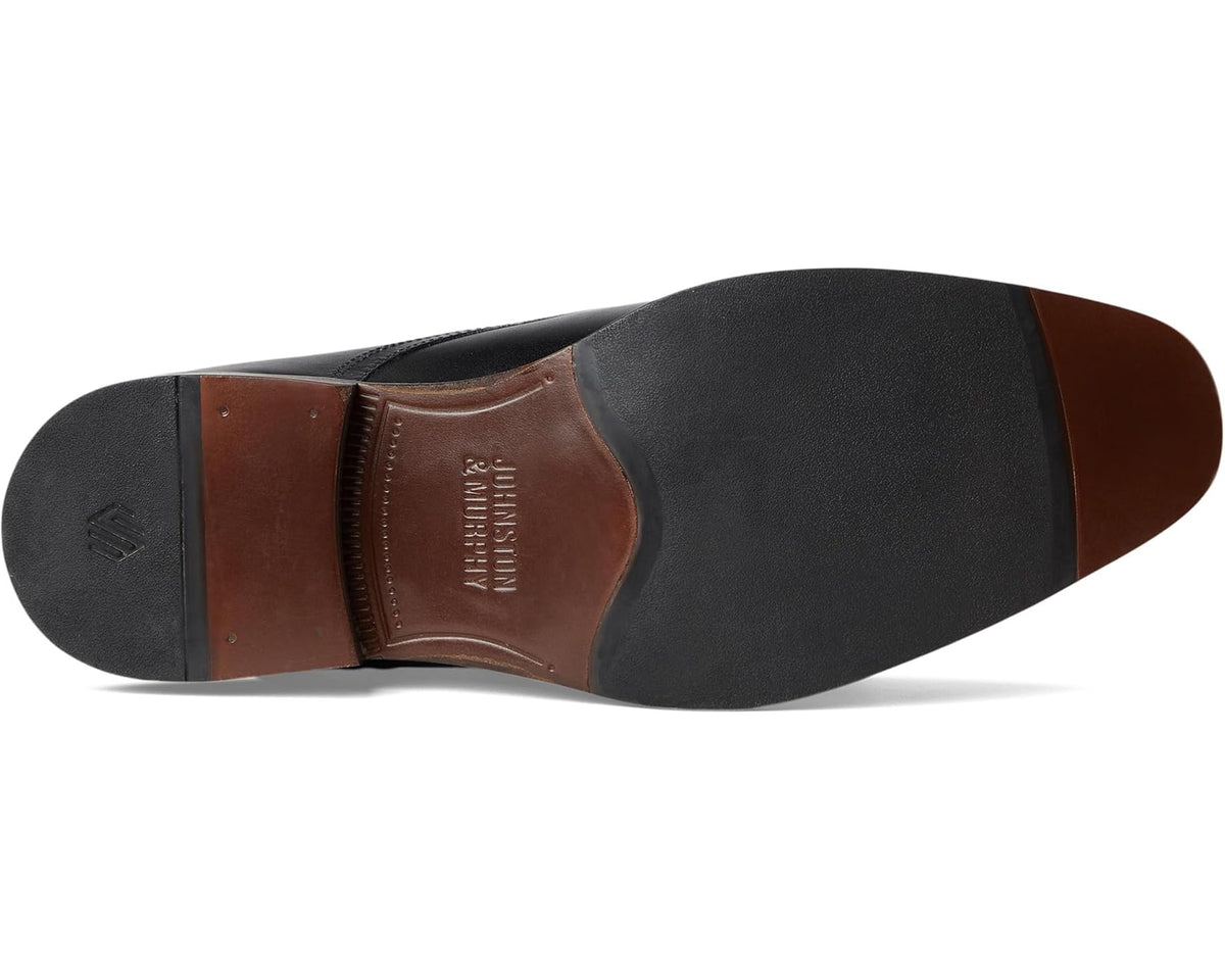 Men's Johnston & Murphy Richland Cap Toe Black Full Grain - Eurostride
