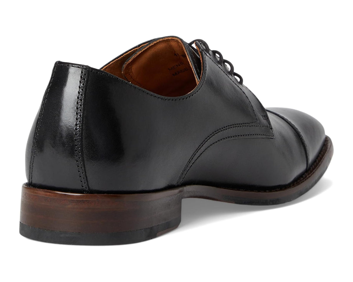 Men's Johnston & Murphy Richland Cap Toe Black Full Grain - Eurostride
