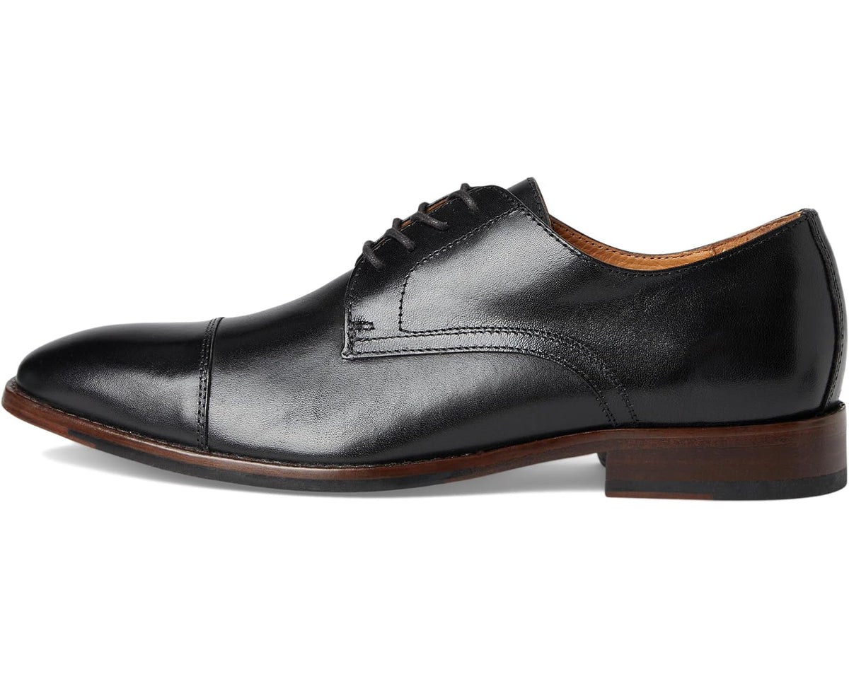 Men's Johnston & Murphy Richland Cap Toe Black Full Grain - Eurostride