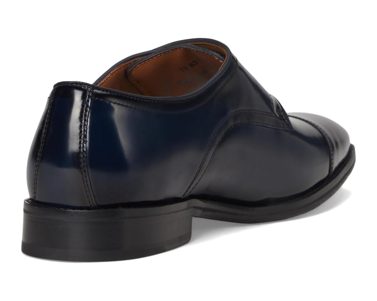 Men's Johnston & Murphy Sullivan Double Buckle Cap Toe Navy Italian Calkskin - Eurostride