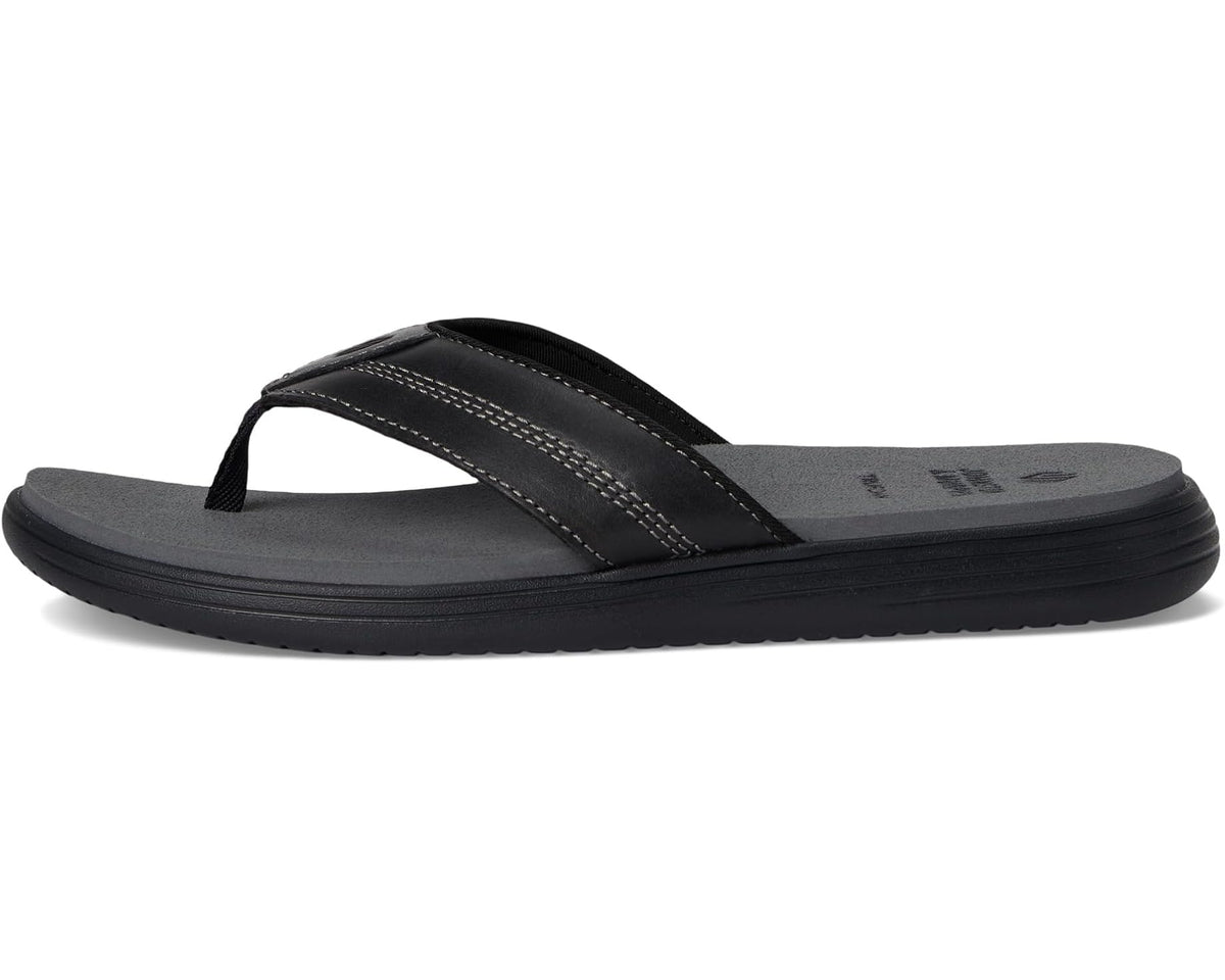 Men's Johnston & Murphy Upton Flip Flop Black Full Grain - Eurostride