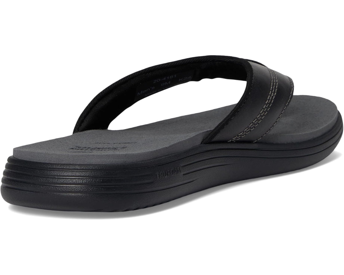 Men's Johnston & Murphy Upton Flip Flop Black Full Grain - Eurostride
