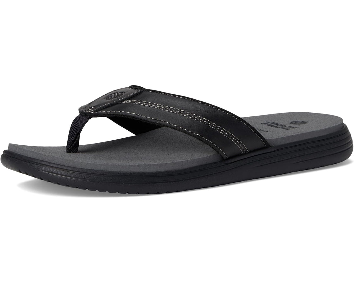 Men's Johnston & Murphy Upton Flip Flop Black Full Grain - Eurostride