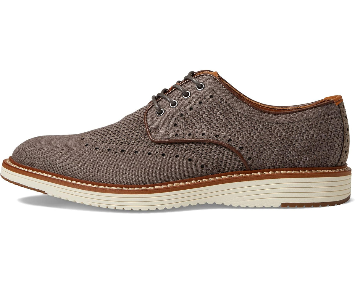 Men's Johnston & Murphy Upton Knit Wing Tip Gray Knit - Eurostride