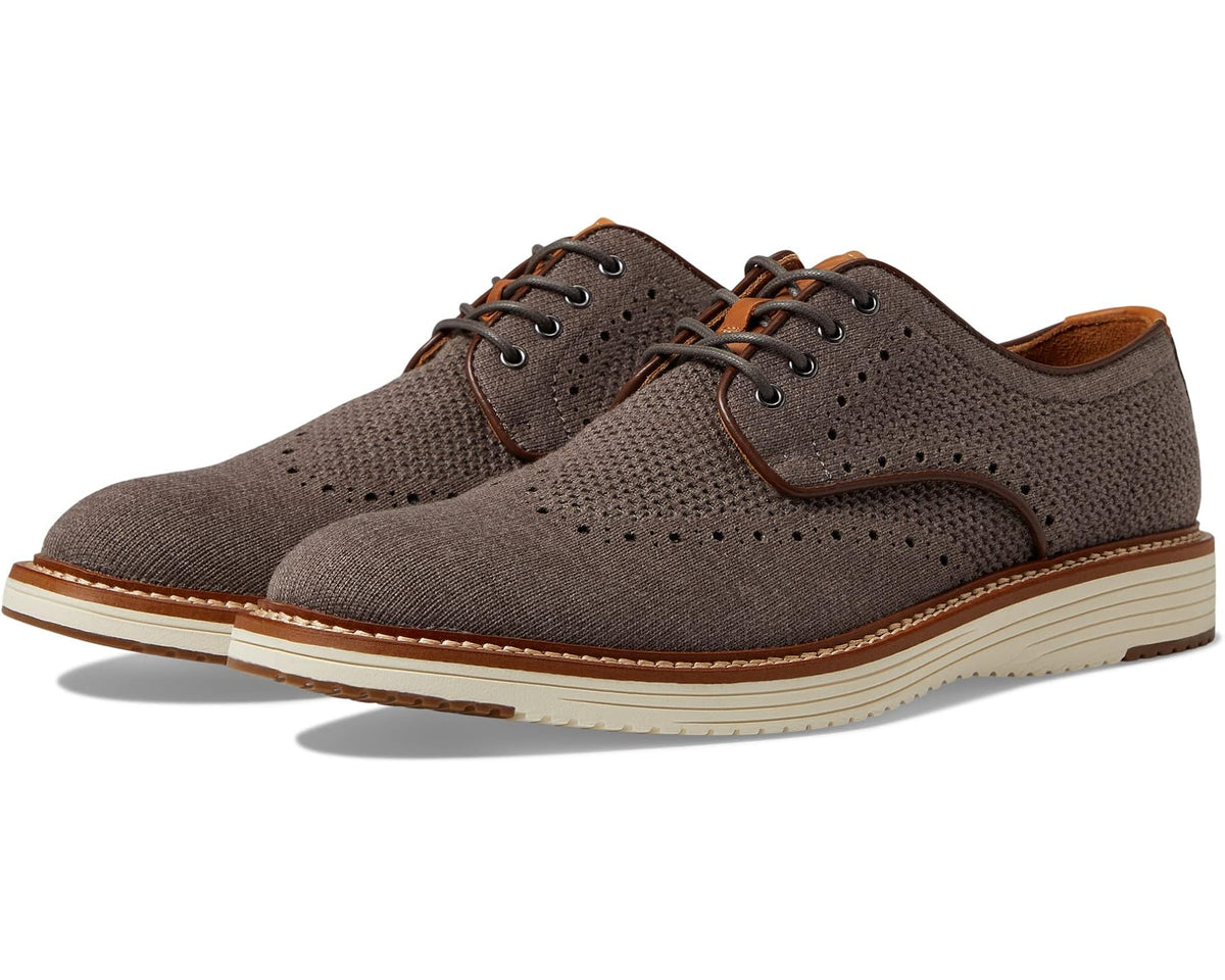 Men's Johnston & Murphy Upton Knit Wing Tip Gray Knit - Eurostride