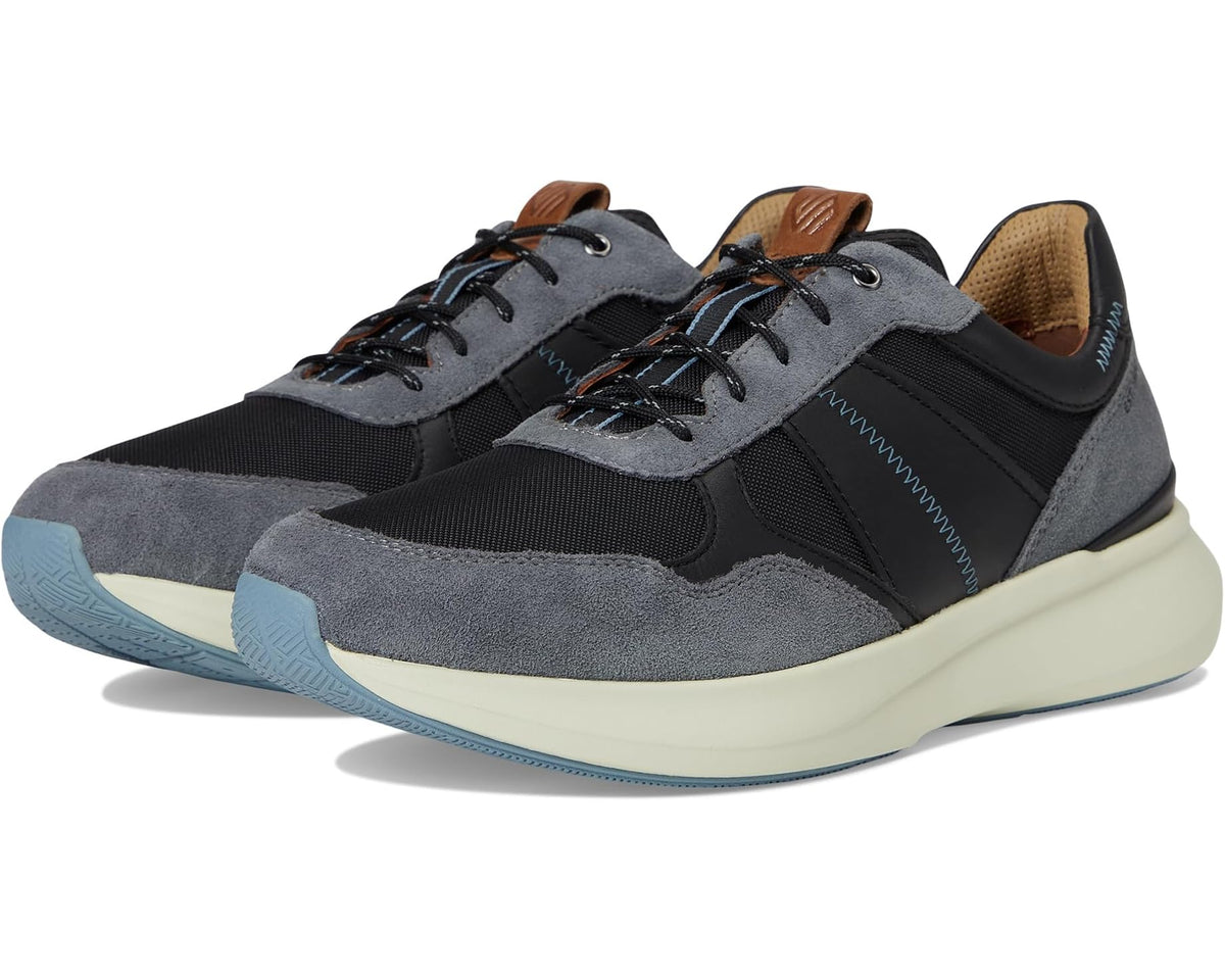 Men's Johnston & Murphy Xc Declan Jogger Gray Waterproof Suede/Black Waterproof Full Grain - Eurostride