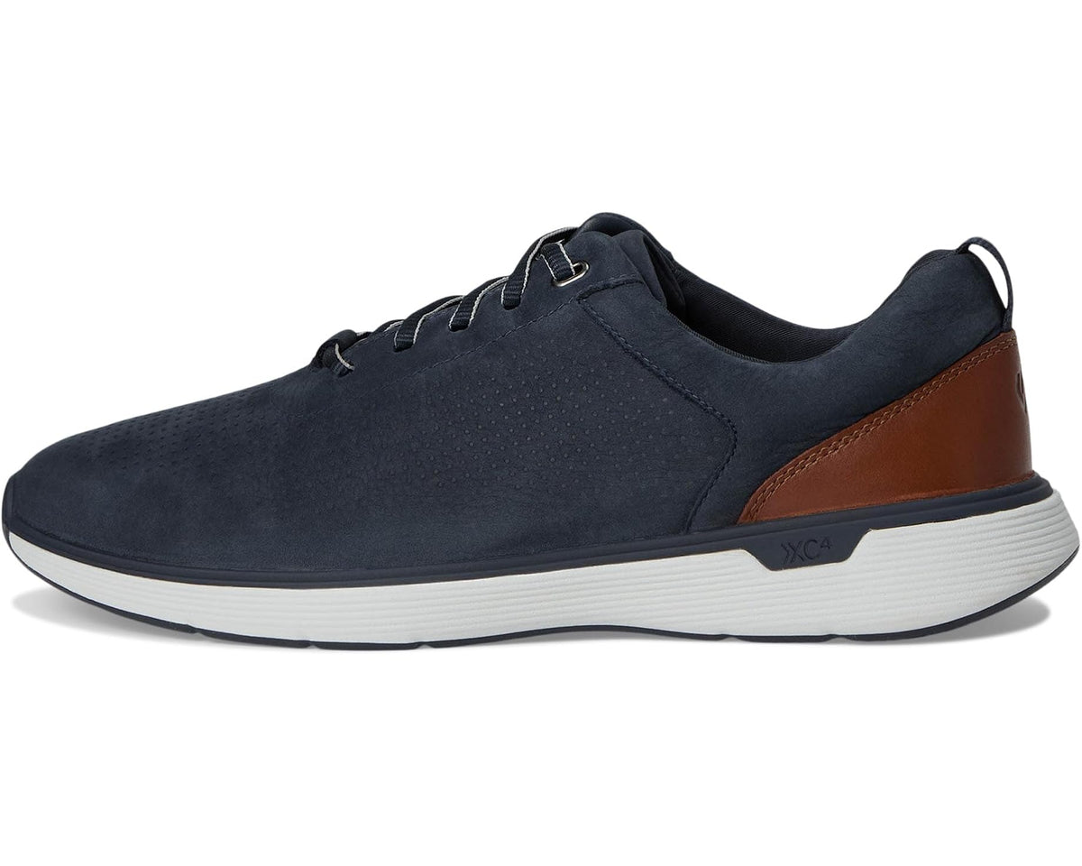 Men's Johnston & Murphy XC4 Prentiss 2 Embossed U-Throat Navy Tumbled Nubuck - Eurostride