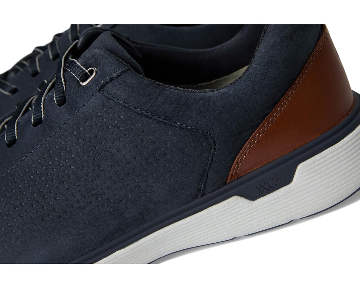 Men's Johnston & Murphy XC4 Prentiss 2 Embossed U-Throat Navy Tumbled Nubuck - Eurostride