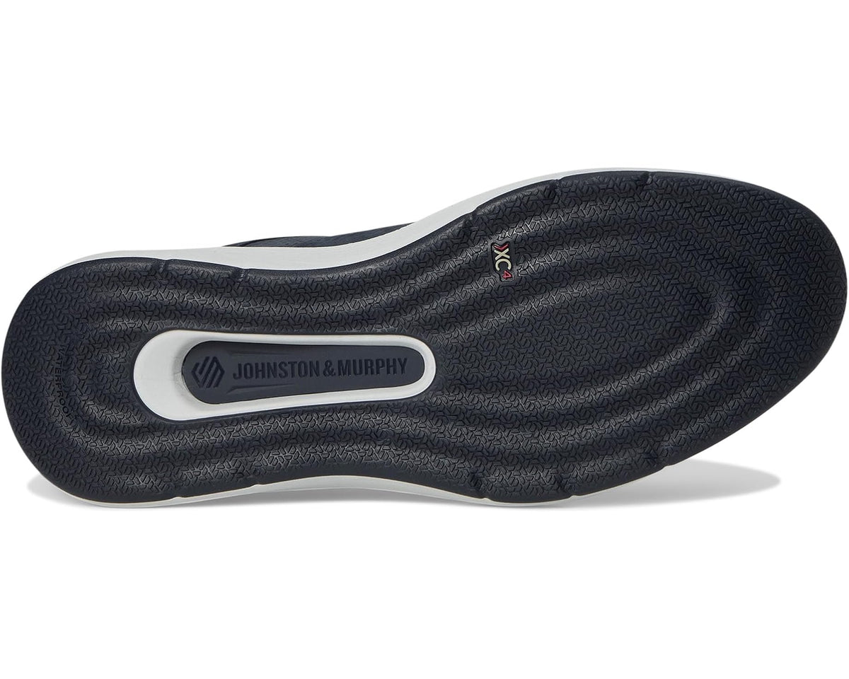 Men's Johnston & Murphy XC4 Prentiss 2 Embossed U-Throat Navy Tumbled Nubuck - Eurostride