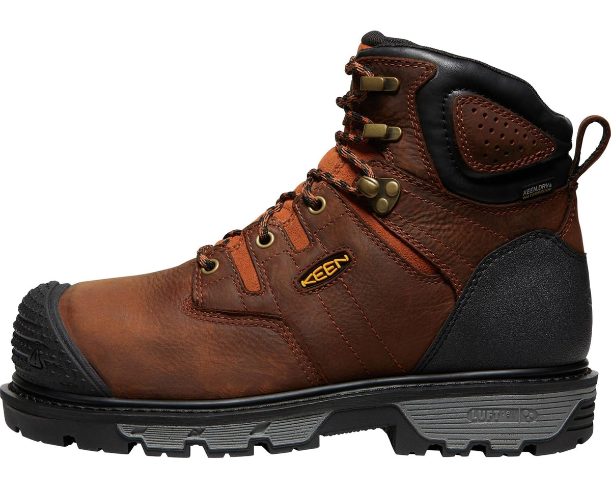 Men's KEEN Utility Camden 6 Waterproof Internal Met (Comp Toe) Leather Brown/Black - Eurostride