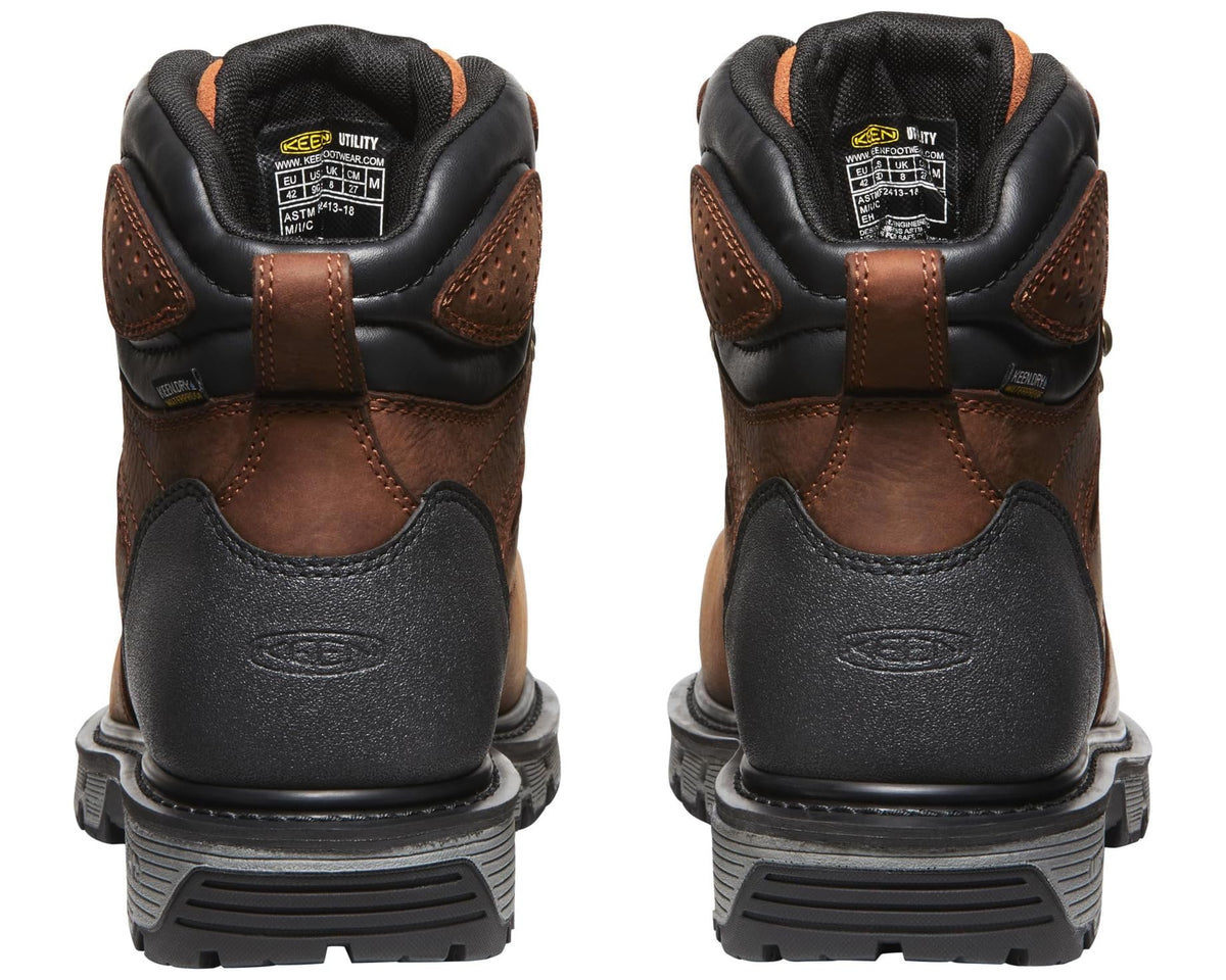 Men's KEEN Utility Camden 6 Waterproof Internal Met (Comp Toe) Leather Brown/Black - Eurostride