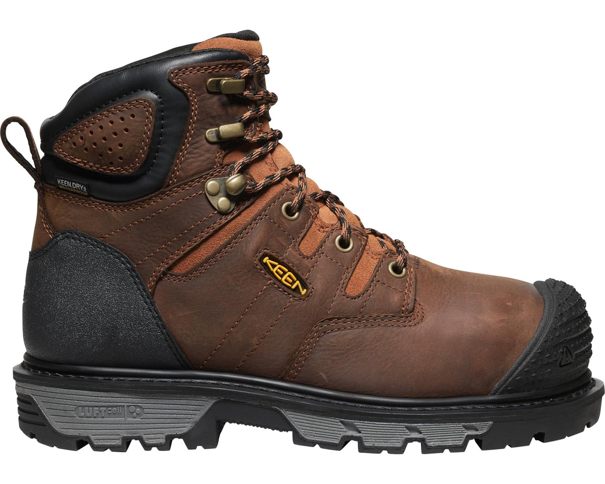 Men's KEEN Utility Camden 6 Waterproof Internal Met (Comp Toe) Leather Brown/Black - Eurostride