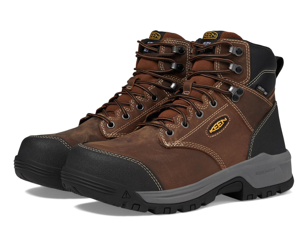Men's KEEN Utility Evanston 6·Composite Toe Waterproof Internal Met Guard Bison/Black - Eurostride
